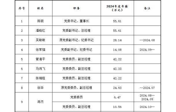 上海国际汽车城（集团）有限公司2024年度薪酬公示